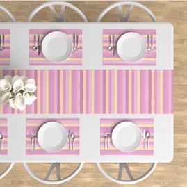 Pink and Yellow Stripe Table Setting Gingezel at Roostery.jpeg