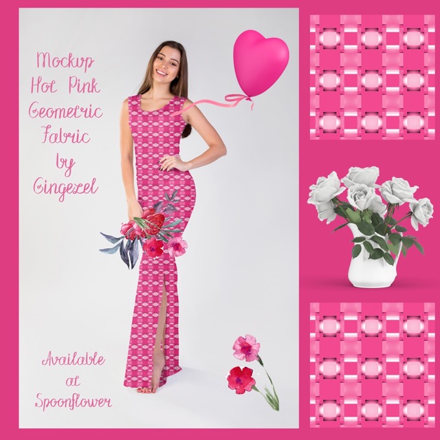 It's party time with this hot pink geometic pattern dress. From the Hot and Bright Pink Collection at Spoonflower.
